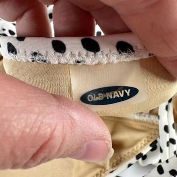 Old Navy Womens S Tall Cheetah Polka Dot One-Piece Swimsuit Ruffles UPF - Picture 10 of 12